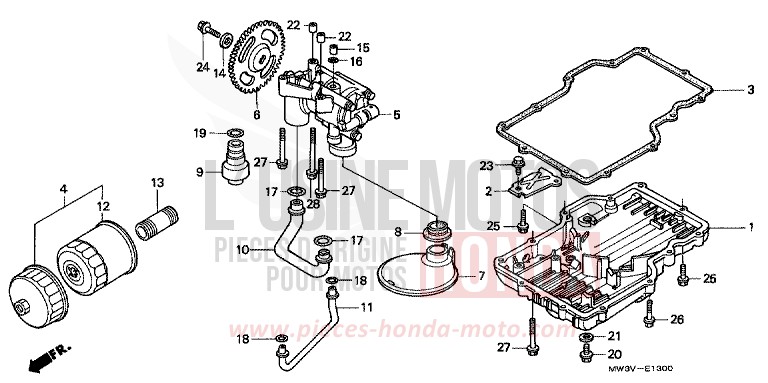 OIL PAN/OIL PUMP for CB Seven Fifty BLACK (NH1) from 1997